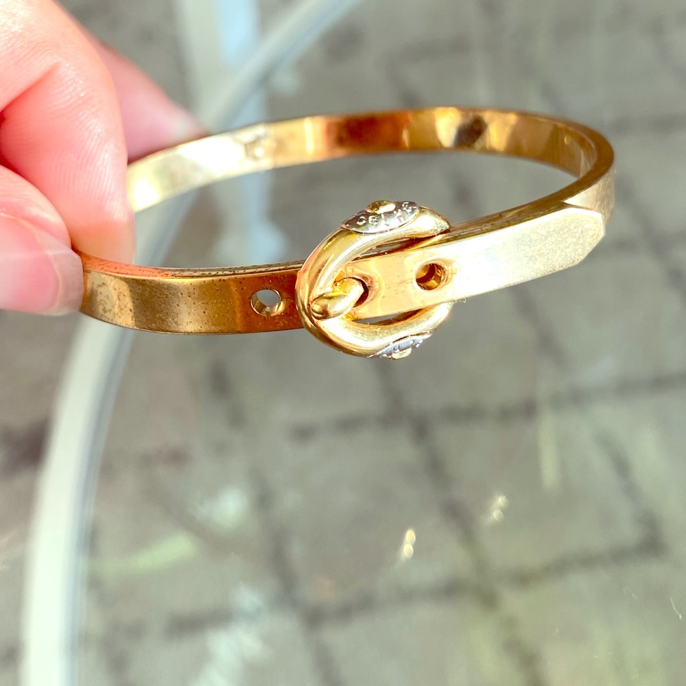 Gold Henri Bendel Adjustable Buckle Bracelet